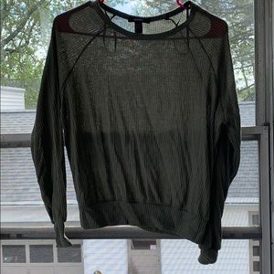 Army Green Light Sweater Top